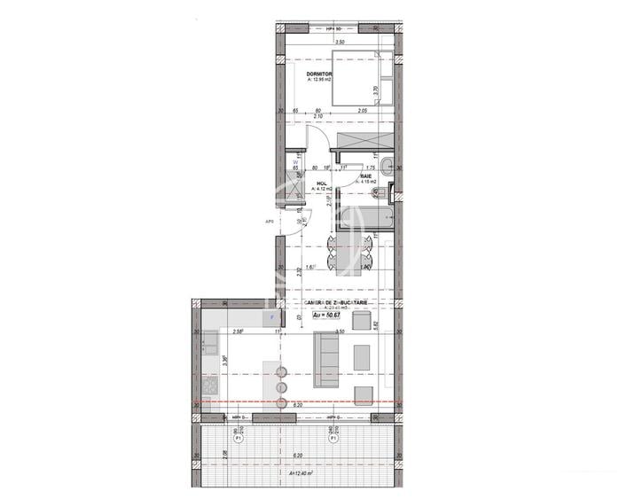 Ap. 3 camere - aer conditionat, terasa 13 mp - orientare SUD
