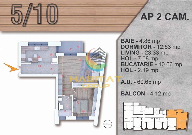 P-ta Alba Iulia 2 camere decomandat 65 mp bloc tip BOUTIQUE