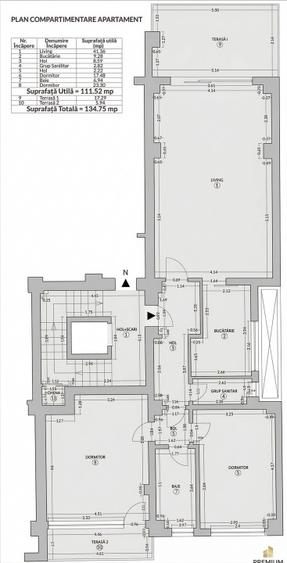 Apartament 3 camere 112mp + terase | 0 comision | Pipera Padure | Iancu de Huned