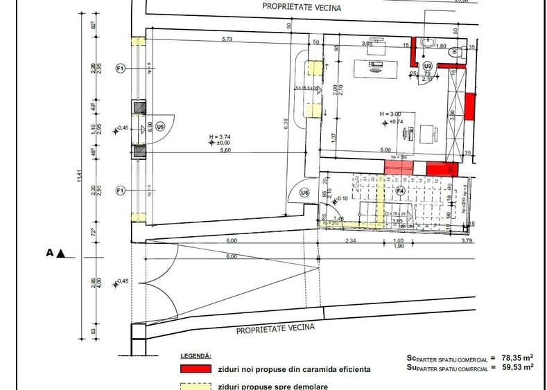 Spatiu de inchiriat, 63mp, Zona Semi-Central