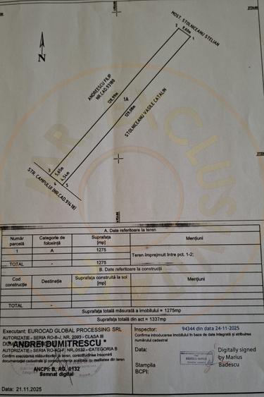 Vanzare Teren intravilan Stefanesti - Primarie str. Campului