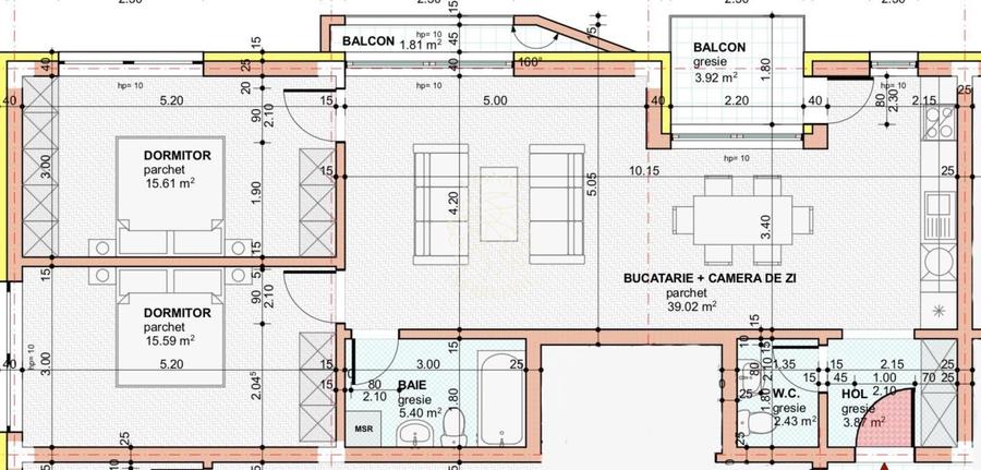 OFERTA! Apartament Finisat 3 camere 81,9mp-etaj 1-Zona Pensiunea Terra