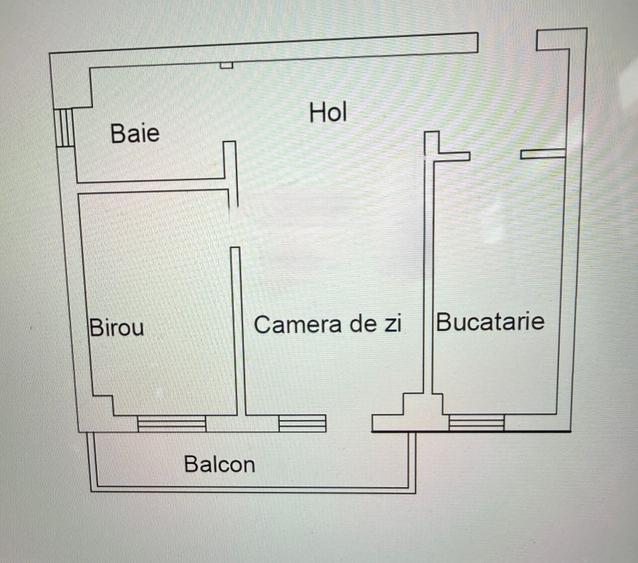 APARTAMENT CU 1 CAMERA + BIROU, BAIE CU GEAM, 48 MP, BUCIUM