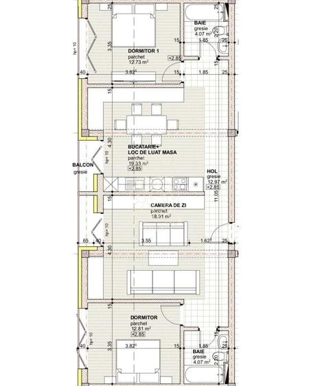 Apartament Ultrafinisat 3 camere 85 mp-etaj 1-lift-Libertatii