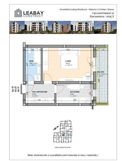 Garsonieră Leabay Residence+parcare inclusă