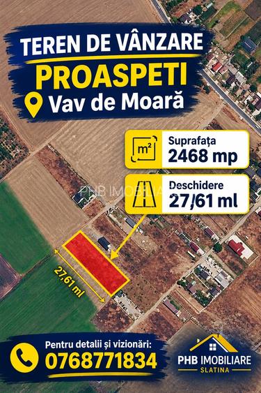 Teren premium 2.500 mp | Deschidere 27,6 ml | Toate utilitățile | Curtisoara