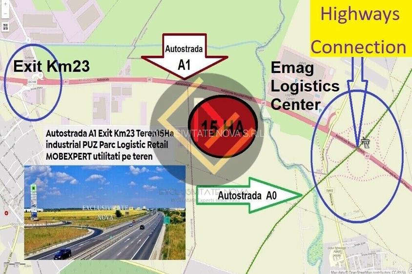 Autostrada A1 km23 acces A0 teren 10 HA -75 HA Logistic MOBEXPERT utilitati - 14