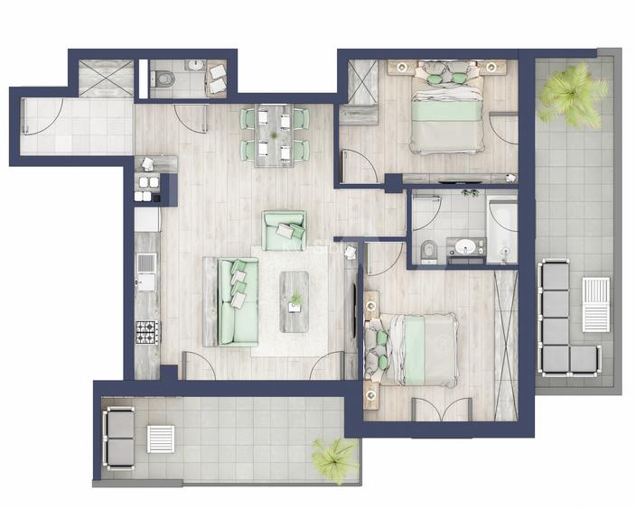 Apartament 3 camere, Parter, intabulare vara 2026 - 7