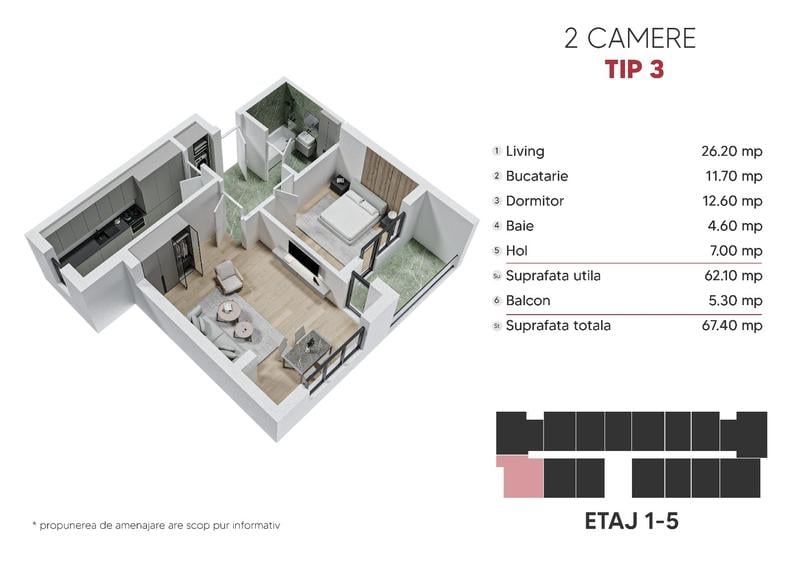 Apartament cu 2 camere superb la doar 15 minute de metrou Berceni!