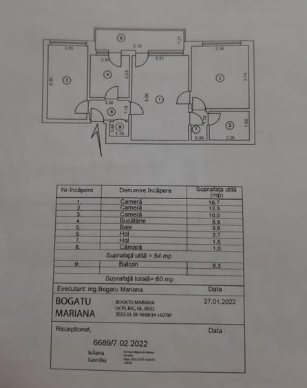 Vanzare apartament 3 camere in Galati, Tiglina 2, etaj 3, mobilat si utilat