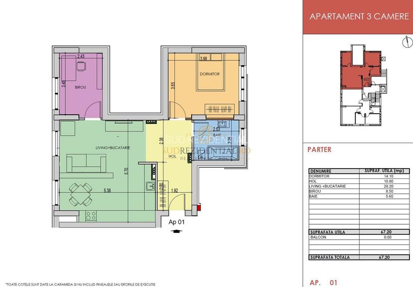 Apartament modern - 3 camere, compartimentare moderna - Bd.Brancoveanu - 1