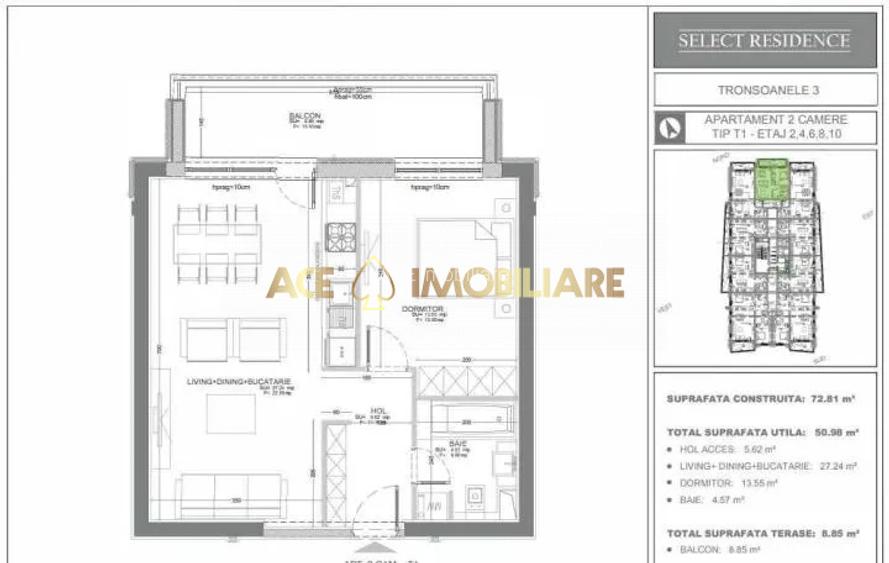 2 Camere de inchiriat | Dristor - Select Residences | Centrala | Parcare - 8