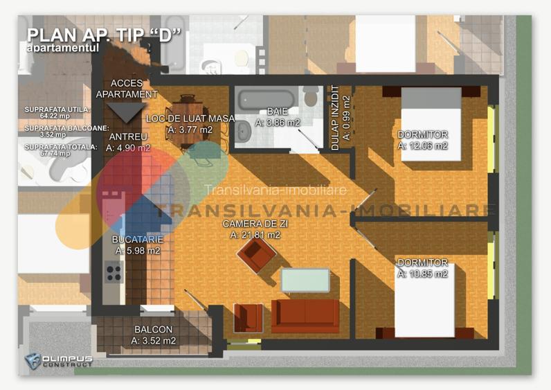 Apartament 3 camere mobilat | 2 parcari incluse | Zona Floresti - 9