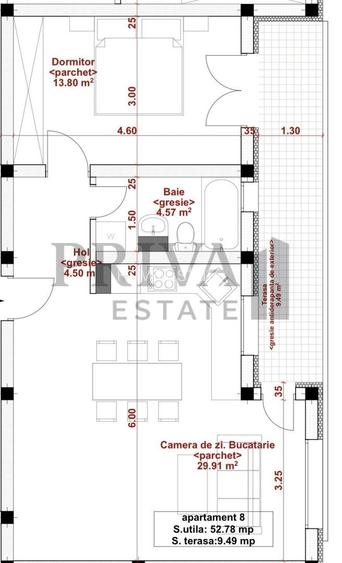 Apartment 2 camere, 53 mp, etaj 2, Dumbravita - 13