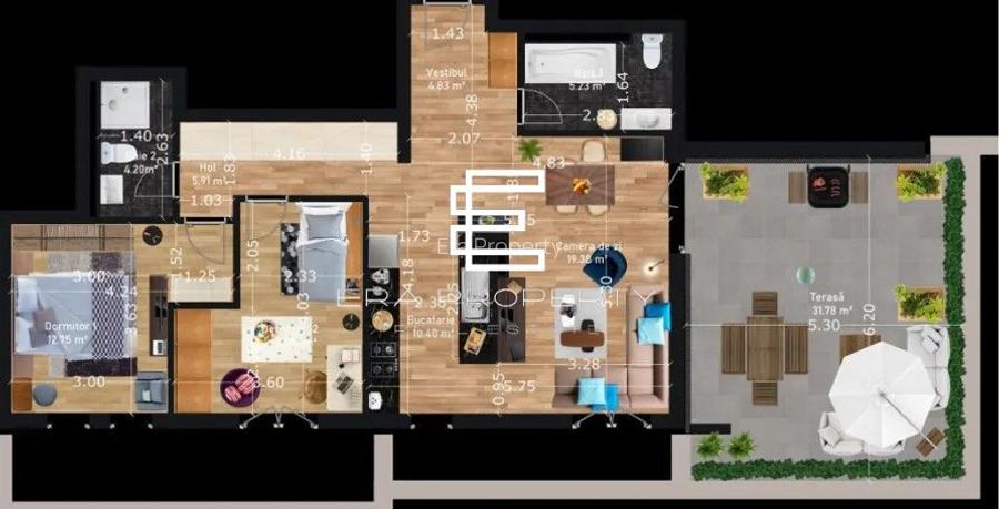 Penthouse modern de vânzare – Sibiu – 75 mp + terasă 32 mp - 1