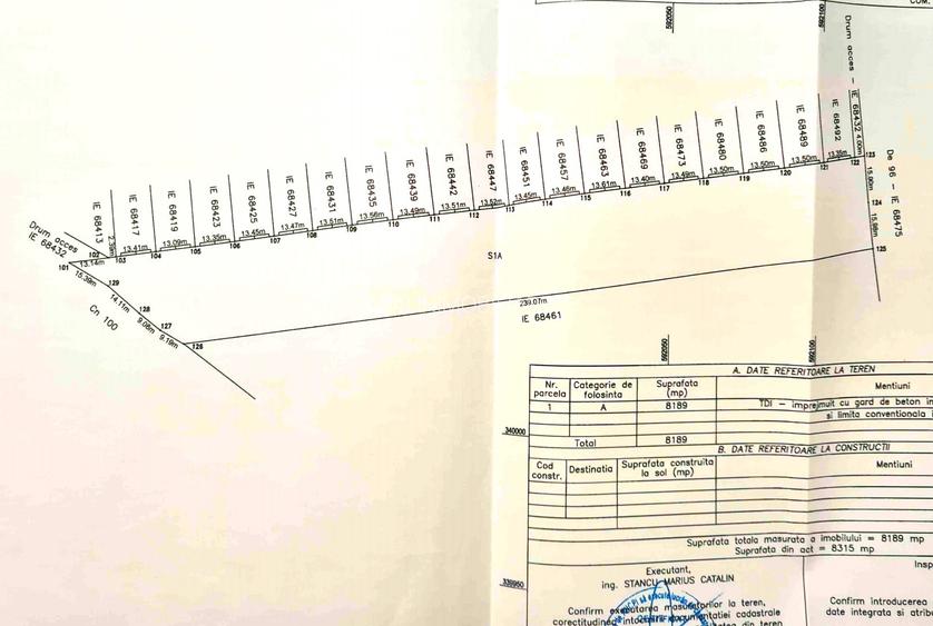 Teren intravilan 8189mp destinatia rezidentiala ,desch.32ml la str.Vulturilor! - 2