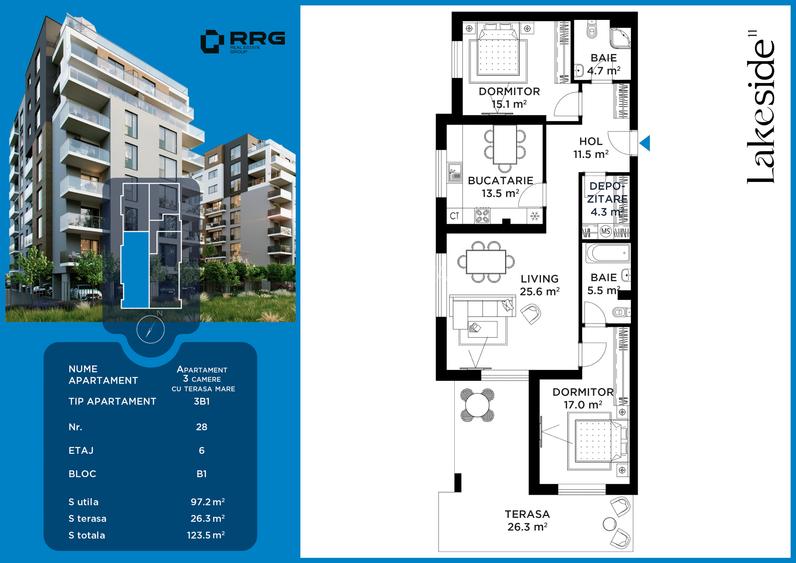 Vedere liberă spre lac| Străulești Lac | 3 camere - 2