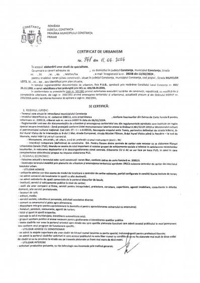 Tomis Nord – Teren 847mp cu dubla deschidere COMISION 0% - 10