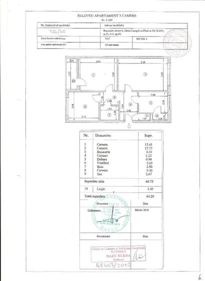 Proprietar | 3 camere decomandat | 61 mp utili | Metrou Romancierilor