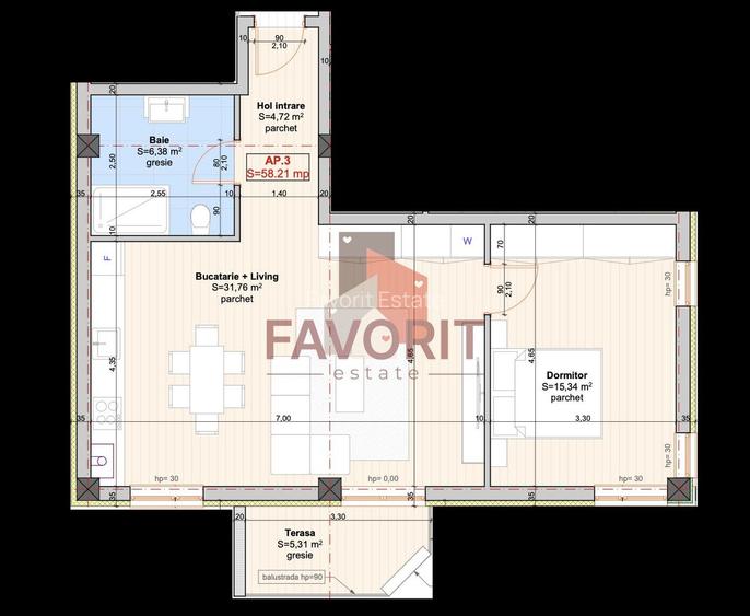2 camere | Etaj 1 | Toate utilitatile | Asfalt | Transport in comun - 1