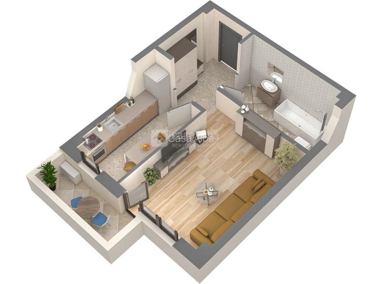 Apartament 1 camera, bloc nou, Podu Ros, intabulat! - 6