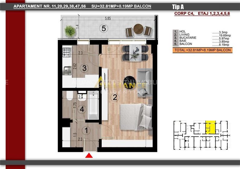 Garsoniera moderna – Biruintei | Aproape de metrou - 9