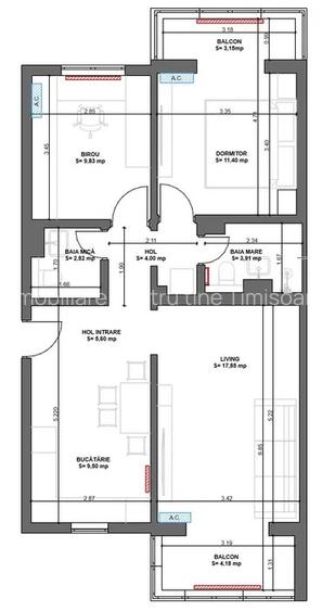 Apartament 3 camere  decomandate etajul 2 zona Bucovina vedere pe doua parti - 8