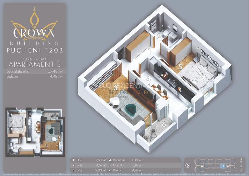 Imobil nou in zona Rahova - apartament 2 camere, decomandat,Comision 0 - 1