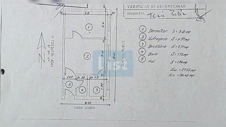 Ap. 2 camere , 35.000 €,  500 m de Licee