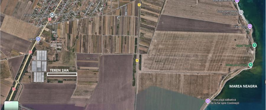 Investitie ,teren 1 Ha Tuzla lipit de intravilan , zona sere