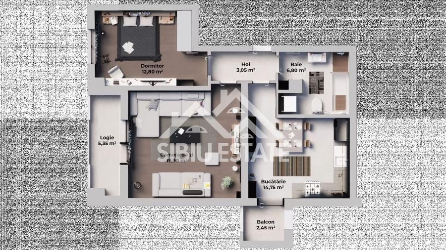 Apartament cu 3 camere, s.utila 70.15 mp. bloc cu lift- loc de parcare