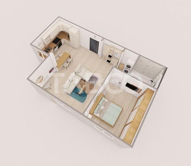 Apartament 2 camere 60 mpu etaj 8 mobilat si utilat Rahovei Sibiu - 2