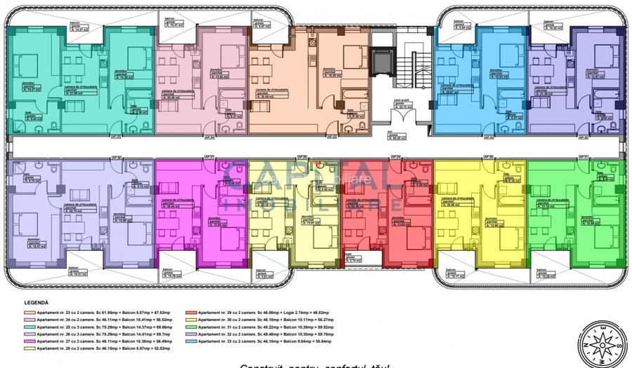 Apartament de vanzare, 3 camere, 89.66mpc, etaj 2, lift, bloc nou, comision 0% - 3
