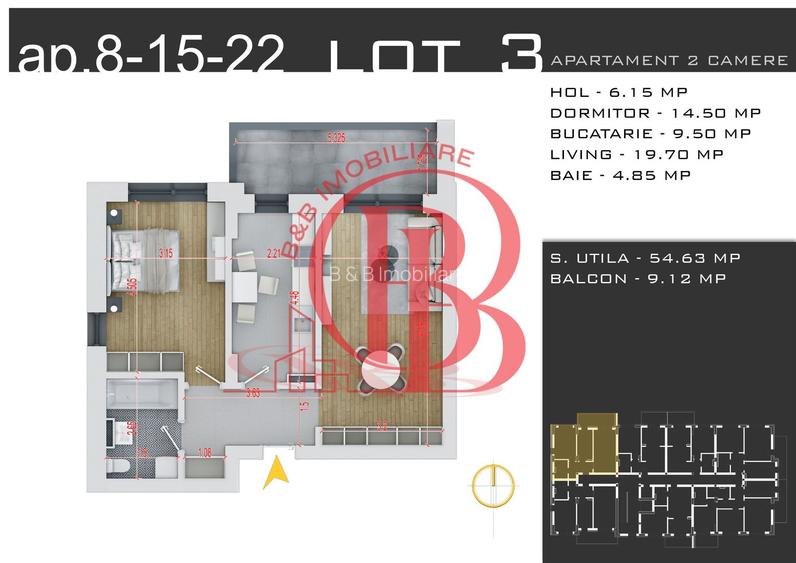 Apartament 2 camere Th. Pallady-Metrou N. Teclu-Comision 0 - 2