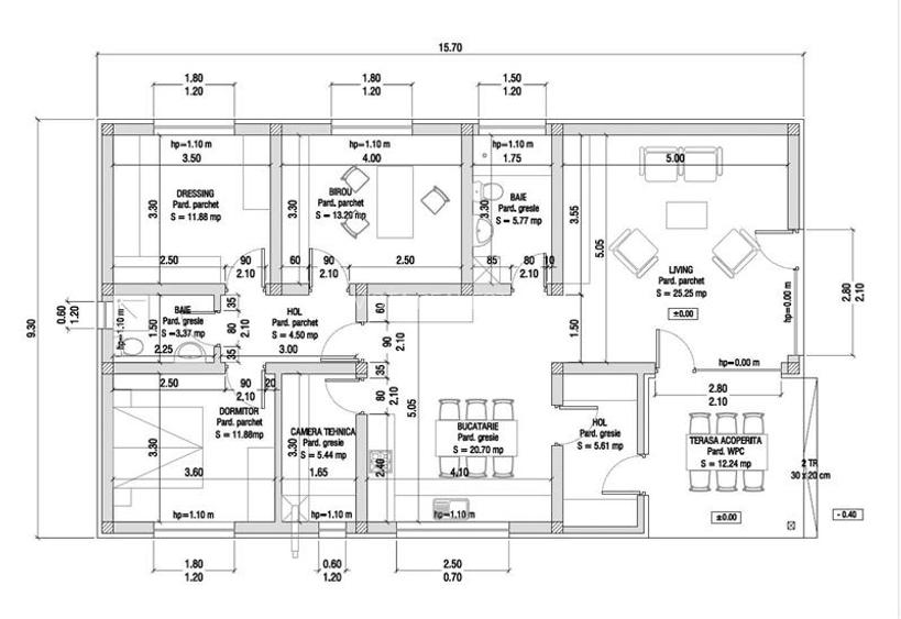 Casa Premium Parter - 3 dormitoare - 500mp teren - utilitati - pozitie centrala, - 14