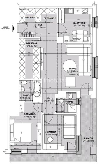 Apartament 3 camere cu dressing mare - Petricani-Lacul Tei - 18