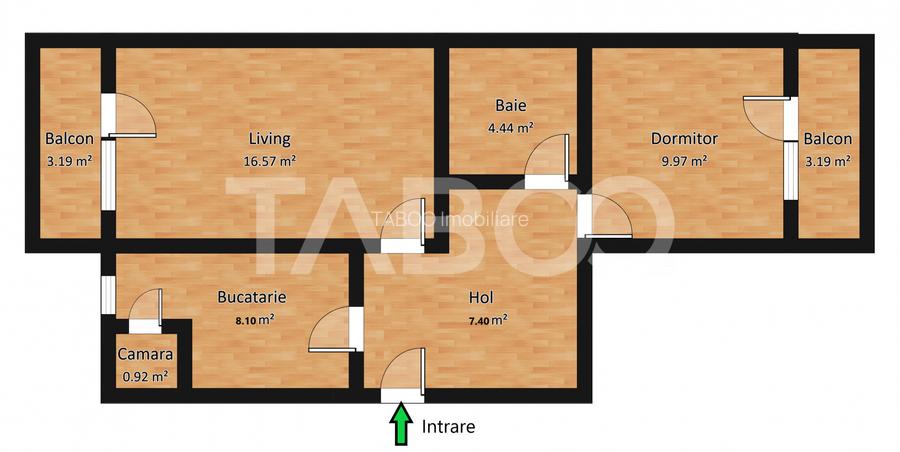 Apartament cu 2 camere decomandate 2 balcoane in zona Valea Aurie - 1