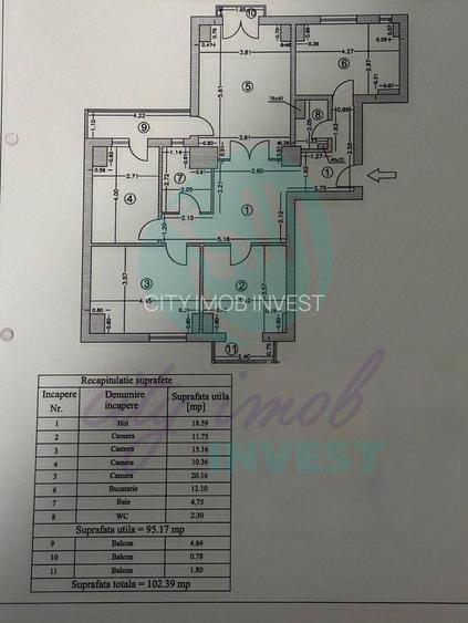 4 Camere 102 mp- Finisaje Lux-| Bloc 2002 Centrala Proprie- Octavian Goga - 11