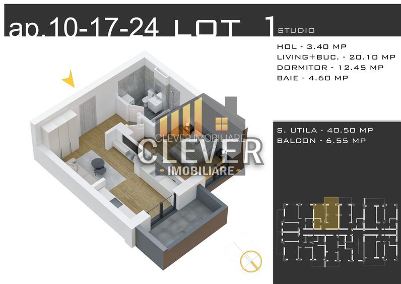 Ofertă: Studio 2 cam cu Parcare GRATUITĂ – Theodor Pallady - 3