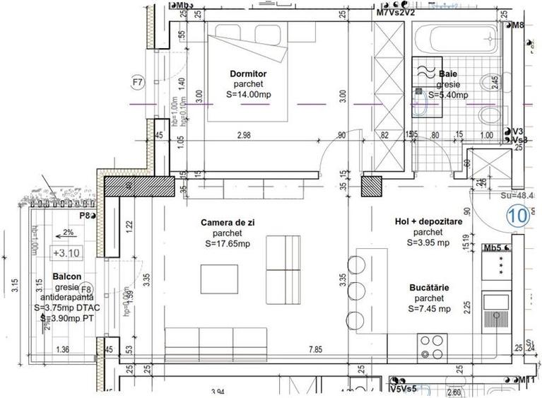Apartament 2 camere 48.45mp, Baciu, zona Pizzeria Regal - 8