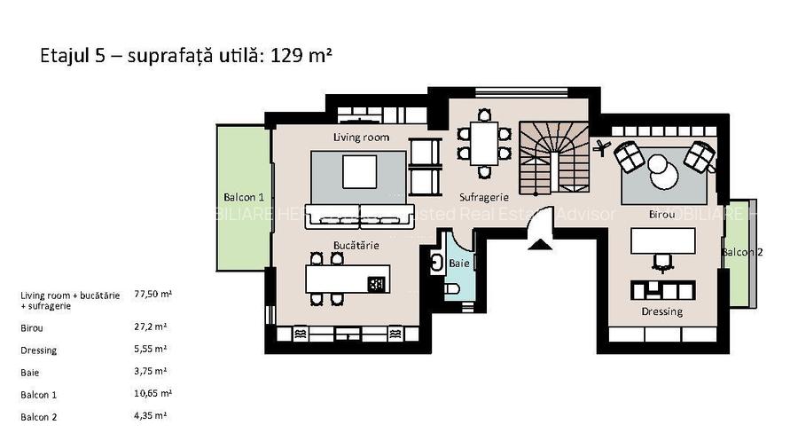 Vasto Marrone | Penthouse cu vedere panoramica in Primaverii | 2 parcari - 1