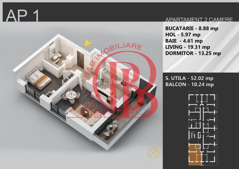 Apartament 2 camere bloc boutique parcul Teilor - 2