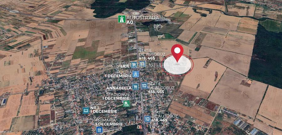 Teren intravilan 1 Decembrie Ilfov – 16.608 mp, langa DN5, acces rapid - 4