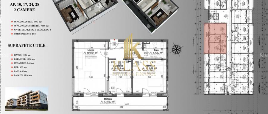 Apartament 2 camere, 63 mp, etaj 1, bloc nou, centrala, parcare, zona Pallady - 3