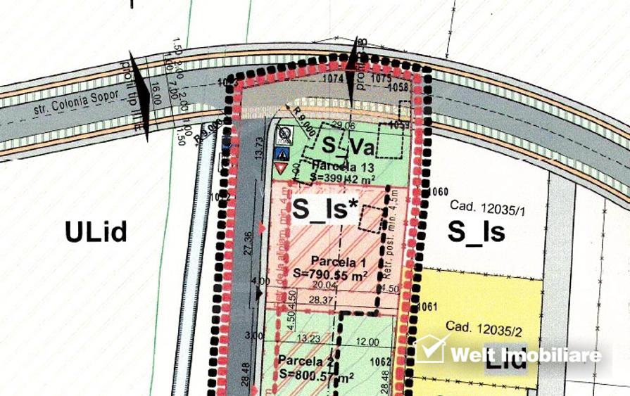 Teren 790mp, PUZ si HCL, S_Is (imobil servicii) colonia Sopor  - 3