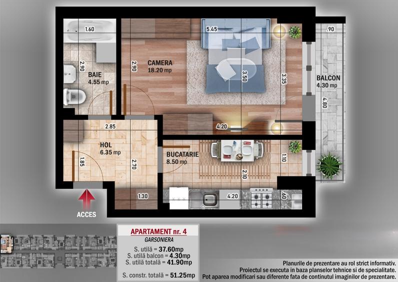 Garsoniera decomandata | Bloc nou 2026 | Incalzire in pardoseala | Pallady