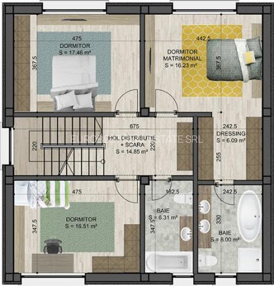 Otopeni, Mcdonalds, vanzare vile unifamiliale, P+1+M, 260 mp utili, - 23