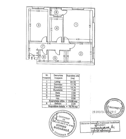 Apartament 3 camere Lujerului | Prima inchiriere | 76 mp | Etaj 10/11 - 14