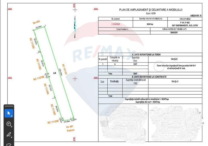 Teren 9200 mp intravilan 33m deschidere Ghermanesti padure - 3