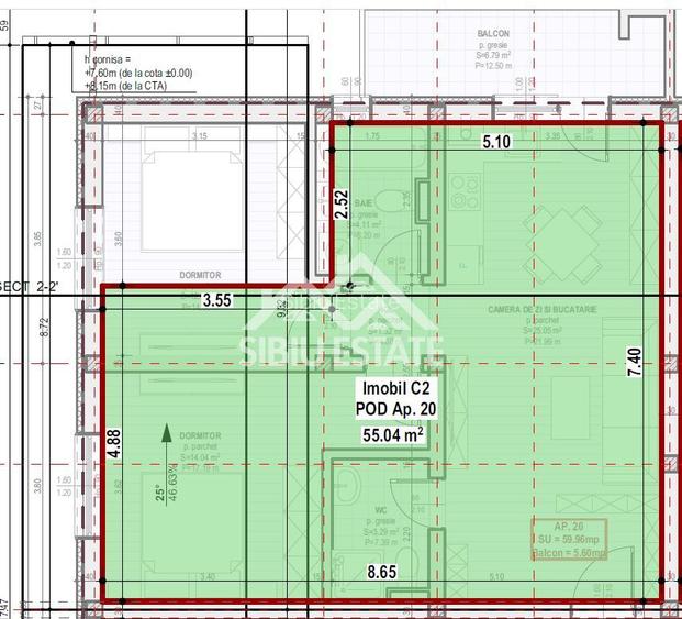 Apartament 3 Camere, 2 Băi și Balcon + POD - 2